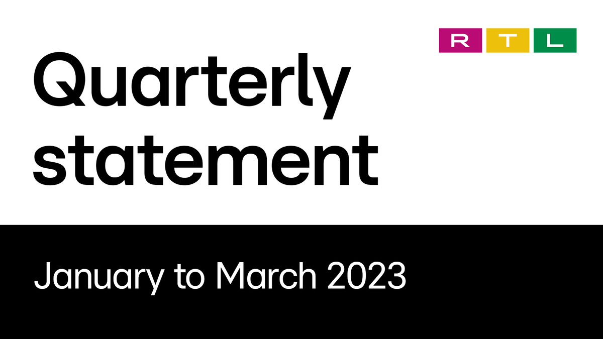 rtlgroup's tweet photo. Our quarterly statement for the first three months of 2023 is now available. RTL Group’s streaming services continued to grow strongly, while TV advertising markets remained challenging. Read more on #RTLresults: https://t.co/z0AV1fmgKw https://t.co/wWbx0fQTMw