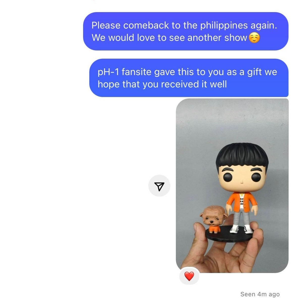 PHforPH1's tweet photo. Harry said he received our gifts. Harry and his team enjoyed the lechon too!

Thank you to everyone who joined our fan project for @ph1boyyy. 

Thank you @KarposLive @karposmm for allowing us to send our gifts to pH-1! #pH1inMNL #AboutDamnTimeTourInManila https://t.co/uBWX1DzgtC