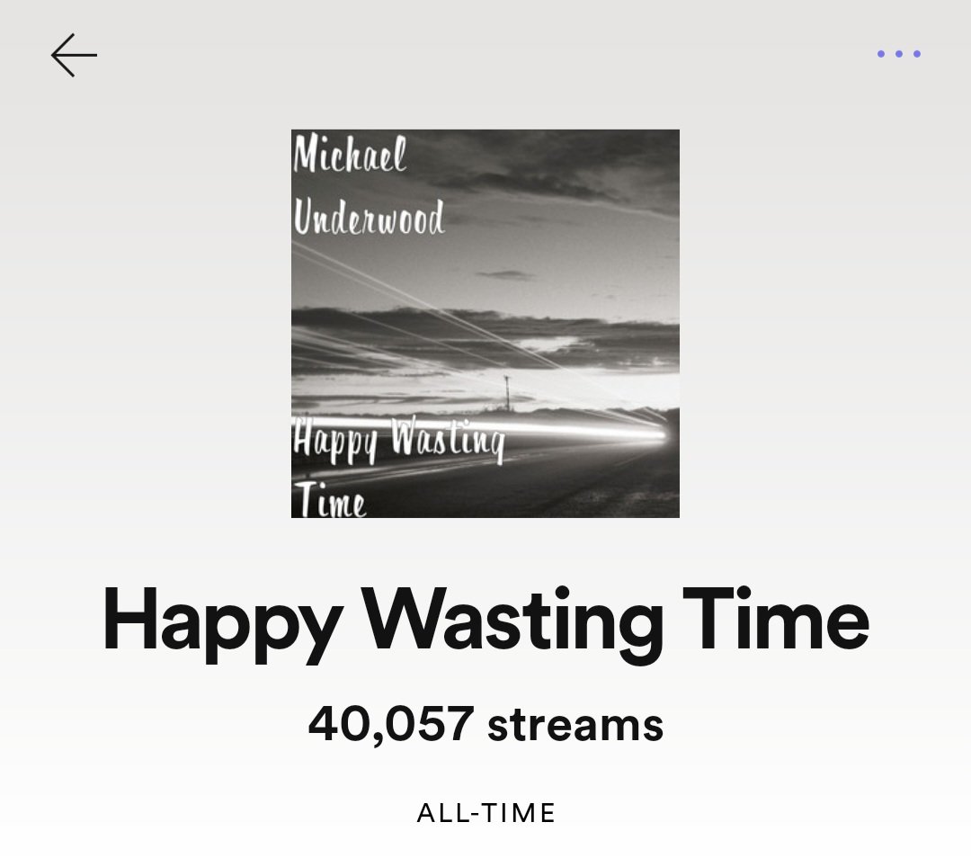 My 2nd single, Happy Wasting Time hit 40k on #Spotify.