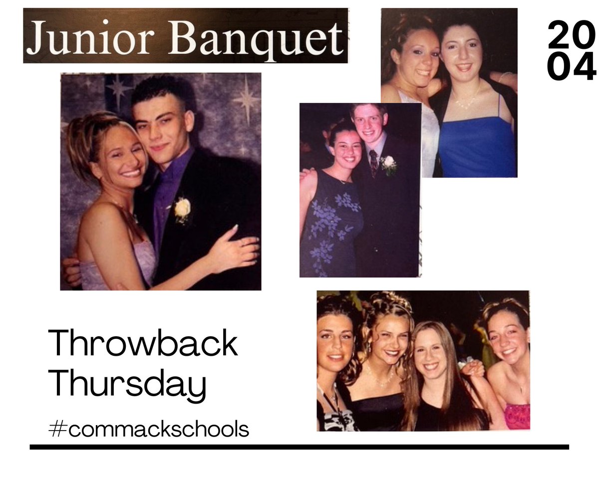 CommackSchools's tweet photo. This week’s #ThrowbackThursday is the 2004 junior banquet!👡👔
#CommackPride #CommackSchools https://t.co/kX60oBgviV