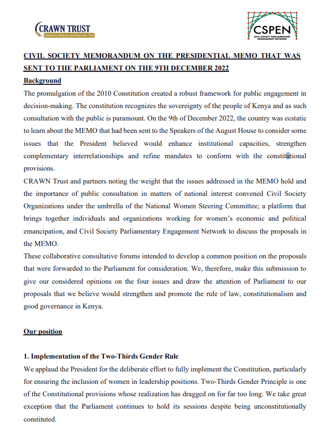 Cspen_KE's tweet photo. - Parliamentary Oversight of the Executive
See the detailed memorandum below ⬇️
#InclusionKE https://t.co/J5rEelccwm