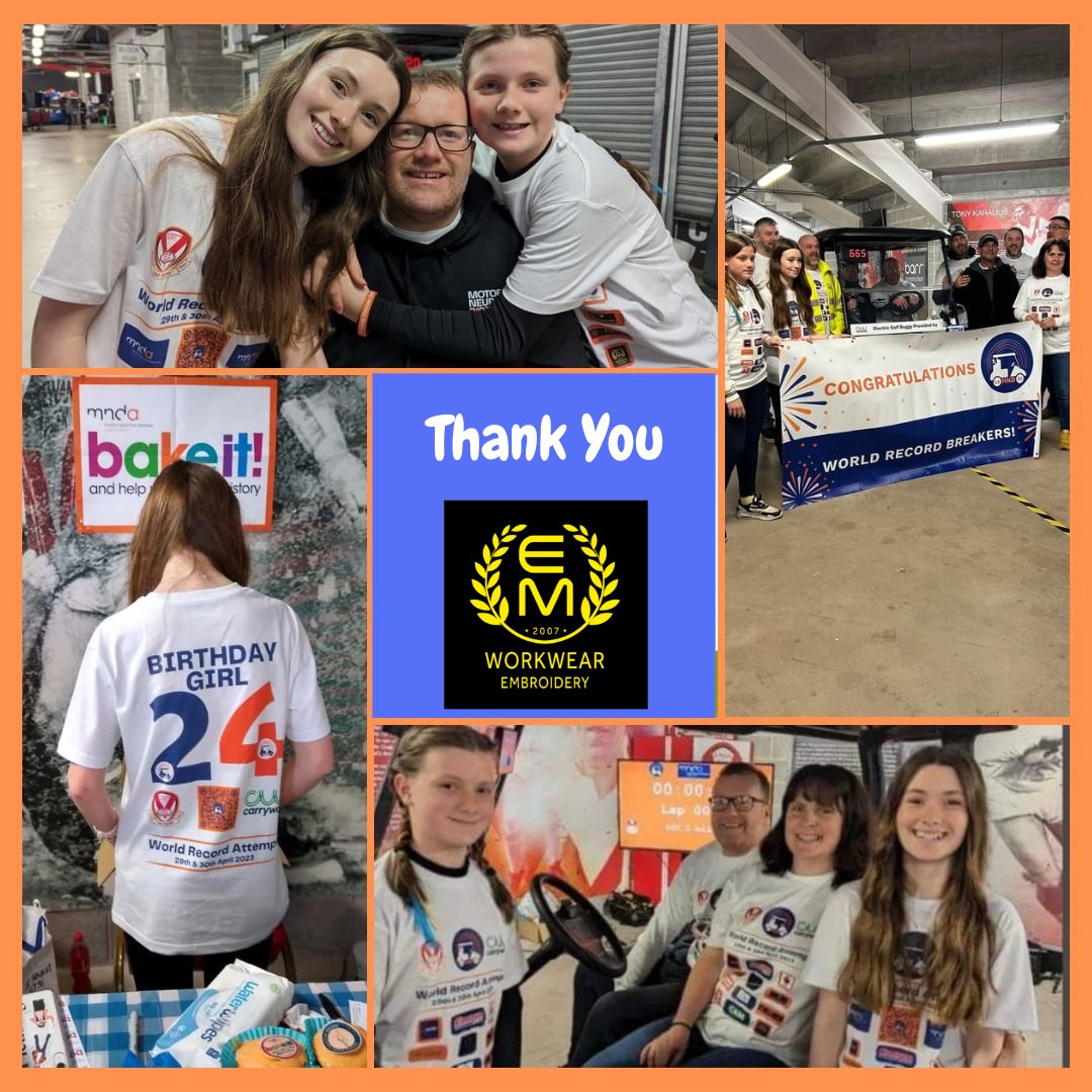 Late design tweaks, very last minute changes to the numbers and sizes - all on top of already tight timescale - EM Workwear &amp; Embroidery delivered big time 💙🧡

Everybody loved the tshirts and they looked amazing. Thank you to everyone involved 💙🧡