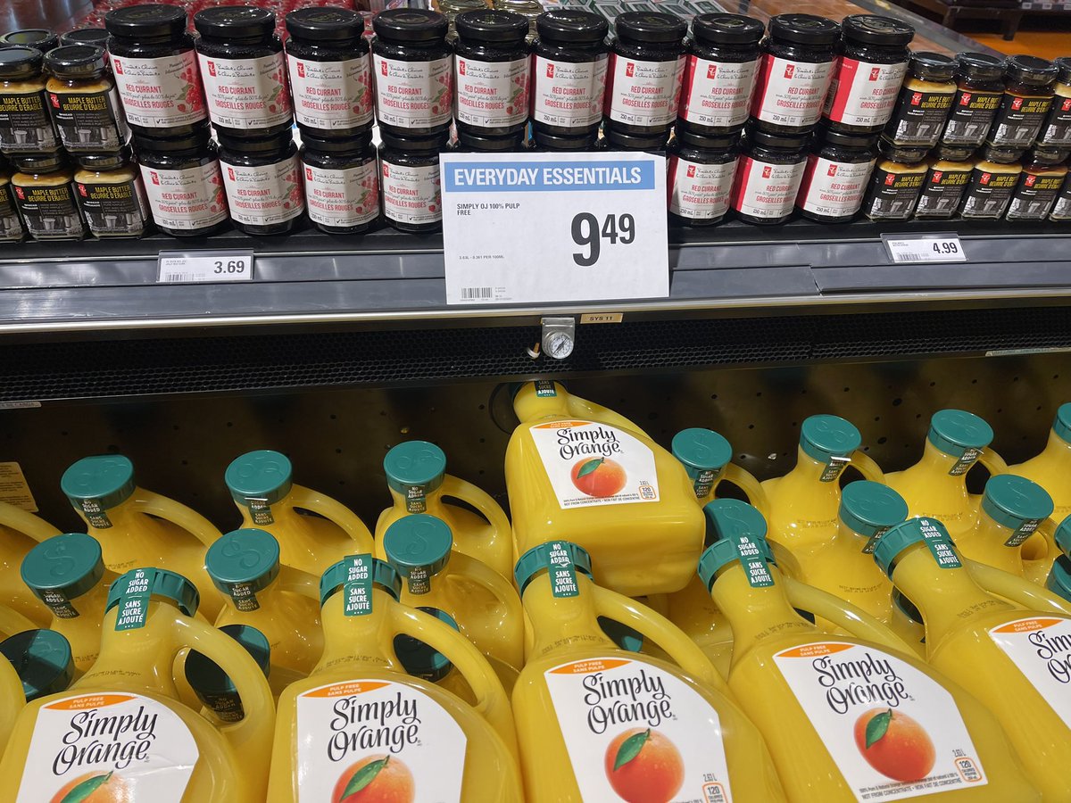 Galen Weston is full of it!  OJ at Loblaws $9.49. Walmart same juice under $5. @LoblawsON @theJagmeetSingh @GalenWestonJR