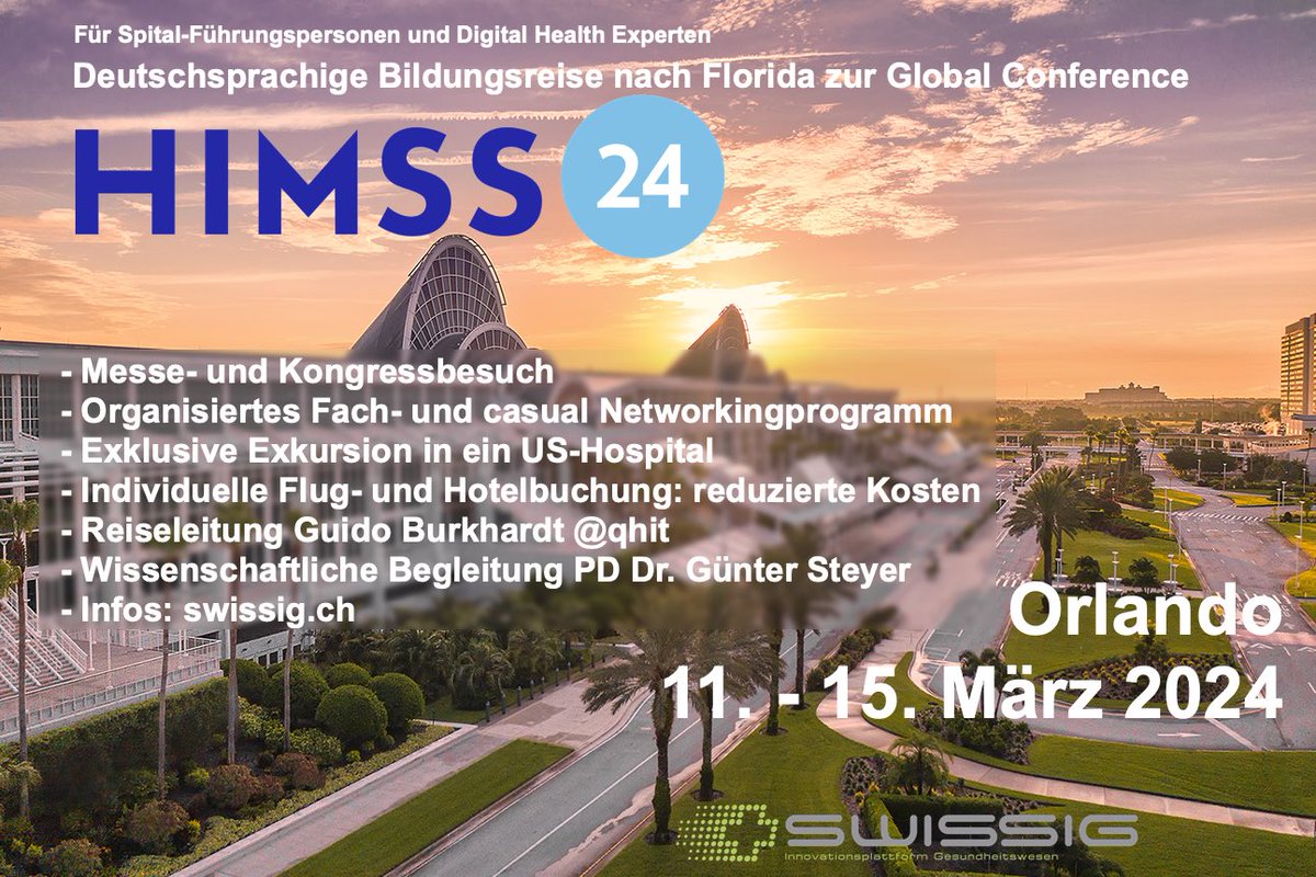 Herzliche Einladung zur #HIMSS24 mit swissig.ch