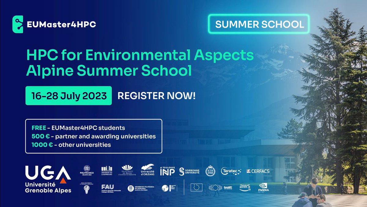 VSCluster's tweet photo. One week left to apply for @EUMaster4HPC summer school!
Topic: High-Performance Computing and the environment 🗓️ 16 - 28 July, 2023 🗓️Apply before 15 May.
https://t.co/wgPnmTHdb7
Students at @tu_wien @univienna @uniinnsbruck are eligible for a reduced fee.
#superocmputing #hpc https://t.co/4tAKs0iuqV