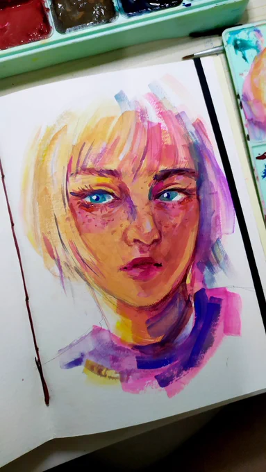 quick gouache painting 