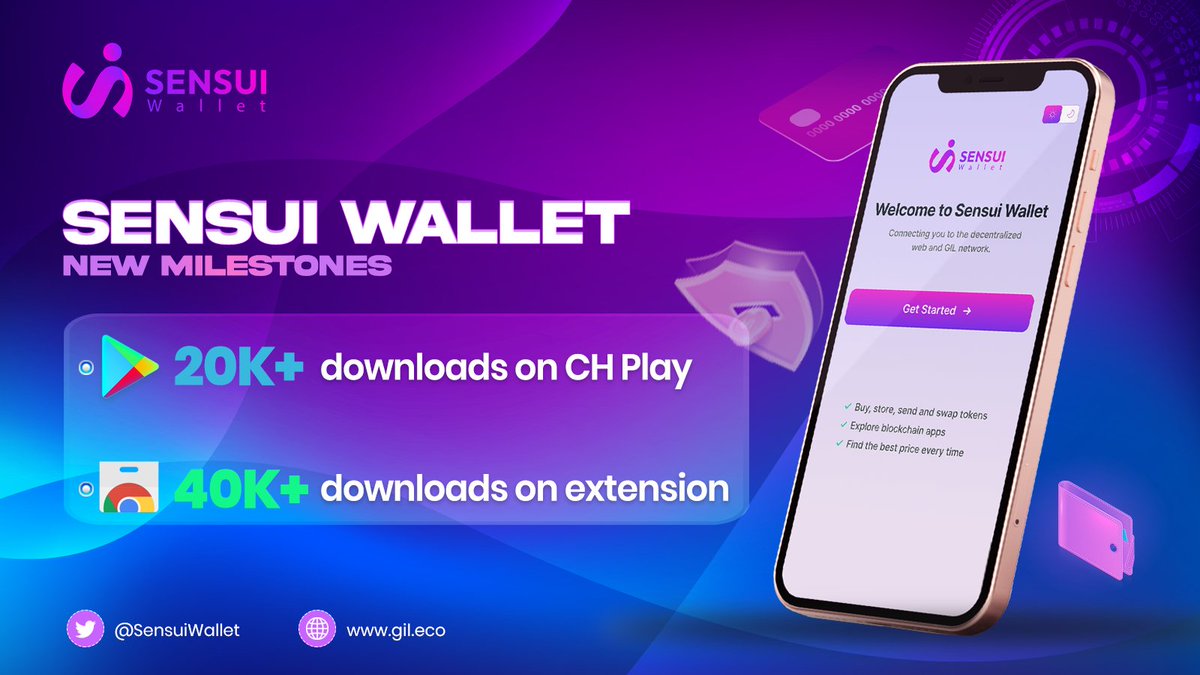 SensuiWallet's tweet photo. 🚨Sensui Wallet has hit a new milestone!
🏁Over 20k app users and 49k+ extension installations as of April 2023.
✅Join the safe and easy storage revolution now.
#SensuiWallet #SensuiWallet #GlobalInterlink
#Giltestnet #SuiNetwork #Suiecosystem https://t.co/F0rvVWqxdt