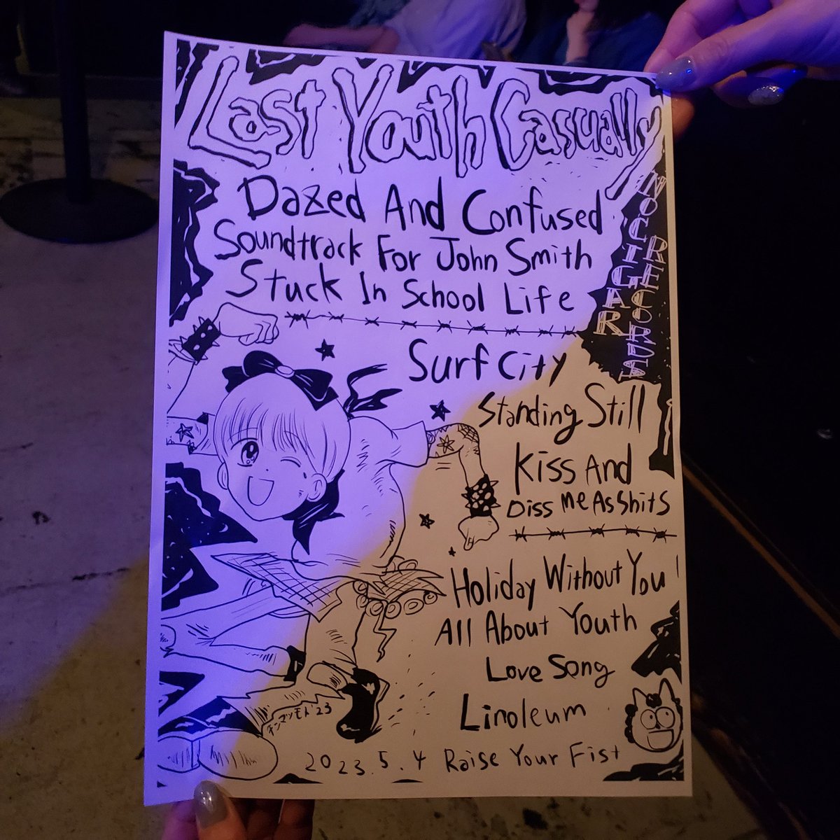 bonolivelive's tweet image. 音源もよかったけどライブはその100倍くらいよかった！楽しいっ！最高！セトリ撮らせてくれてありがと♡
#LASTYOUTHCASUALLY
#ラスカジ