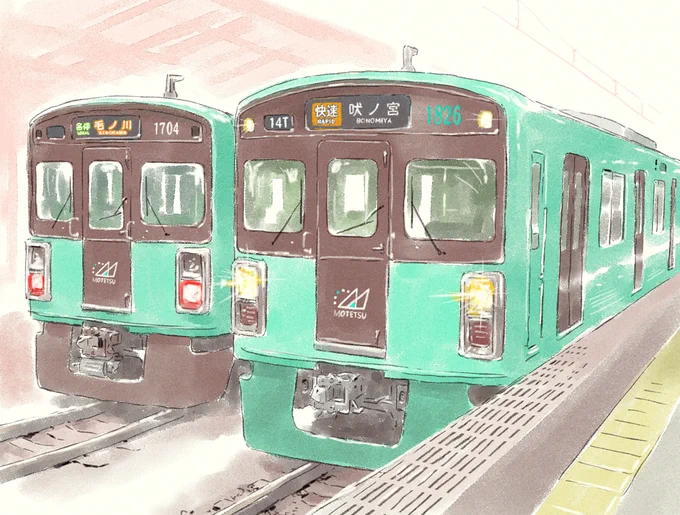 …みどり?ですかね?  #みどりの日なので緑色の電車を貼る