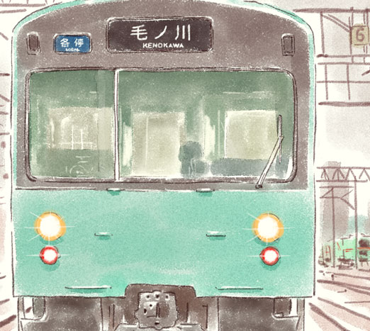 「…みどり?ですかね?  #みどりの日なので緑色の電車を貼る」|らつたのイラスト