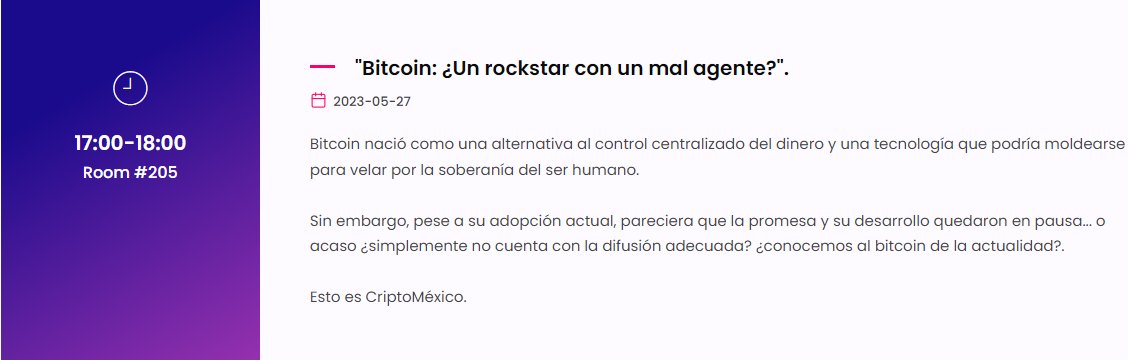 Los invitamos a #CriptoMéxico del 24 al 26 de Mayo en
<a href="/labnuevoleon/">LABNL Lab Cultural Ciudadano</a>
con el hackaton de Open Web House, y el 27 de Mayo en
<a href="/cintermexmty/">Cintermex</a>
con mas de 30 Expertos, Artistas y Developers. Registro Gratuito. criptomexico.mx