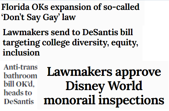Scott_Maxwell's tweet photo. As your insurance rates soar - and as you read the daily headlines coming out of Tallahassee - ask yourself whether you believe these people are really focused on trying to do anything about it.

(These are just from today.) https://t.co/CEsNnXA9dO