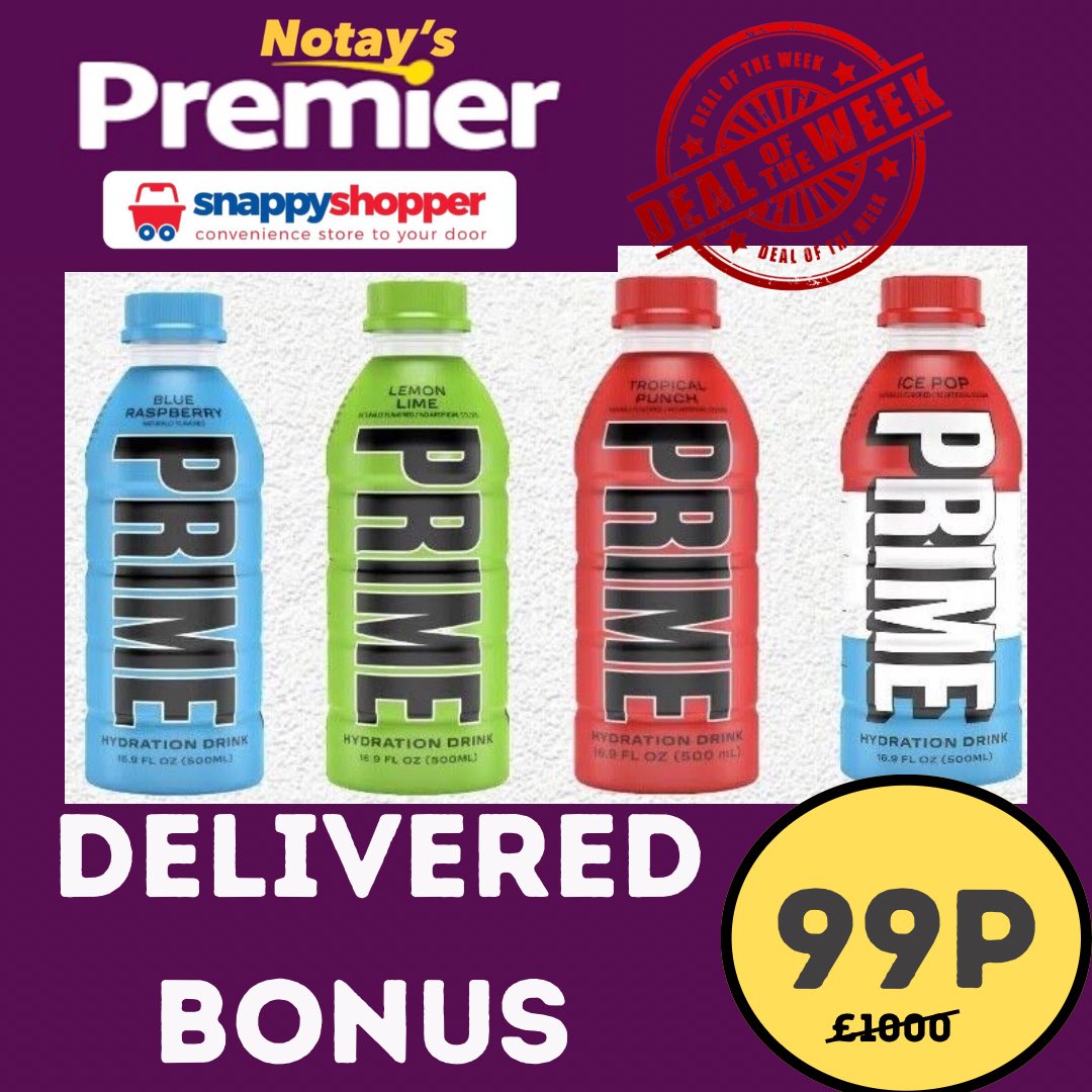 notays's tweet photo. Cheapest @PrimeHydrate in the uk, @prime_tracker surely this needs a retweet? #notays #batley #snappyshopper @SnappyShopperUK
https://t.co/5hVn0CxHL7 Wf17 8jd
#deliveredbonus https://t.co/9s7dTqo1sd