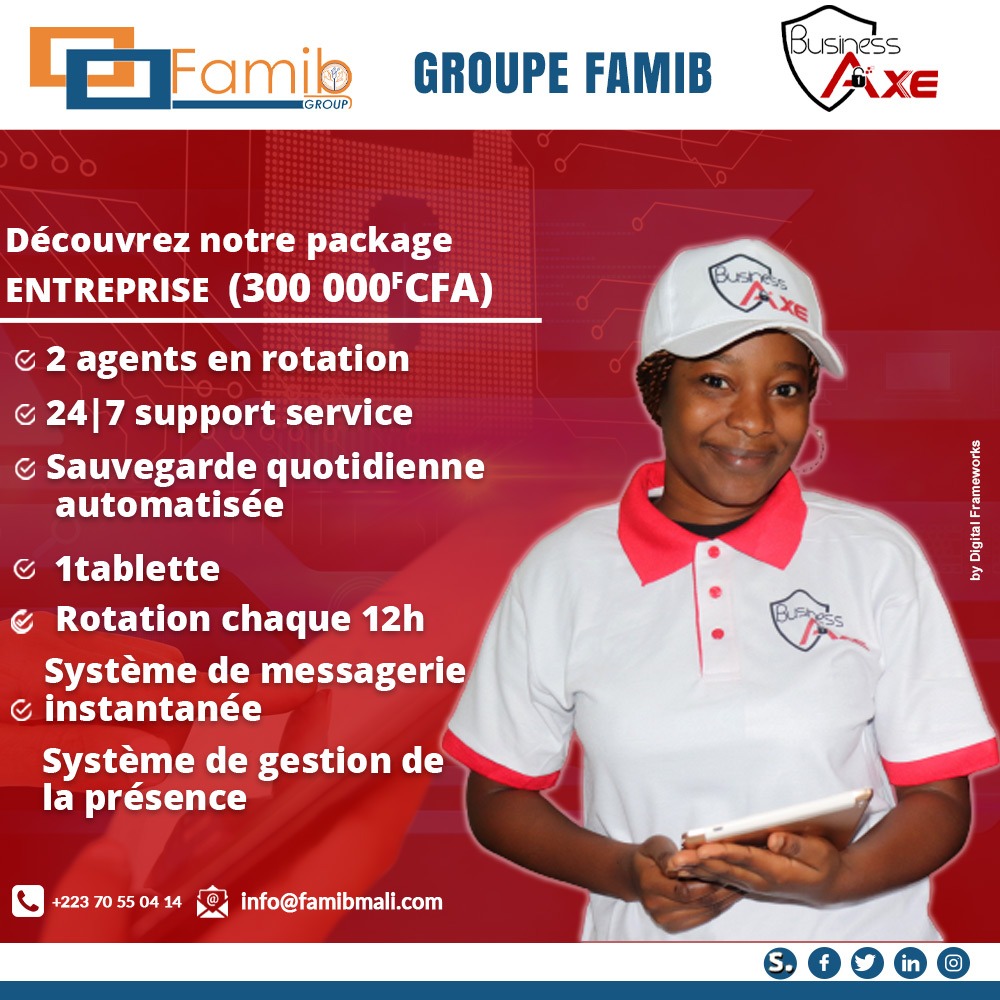 Famibgroup's tweet photo. N’attendez pas plus longtemps contactez nous et nous serons ravi de vous compter parmi nos clients !
📧 Email: info@famibmali.com
📱Téléphone: +223 70 55 04 14
#Famib #Technologie #réseau #entreprise #structure #outil #informatique #tech
@AmadouDiawaraMl https://t.co/MPWcOpFa5A