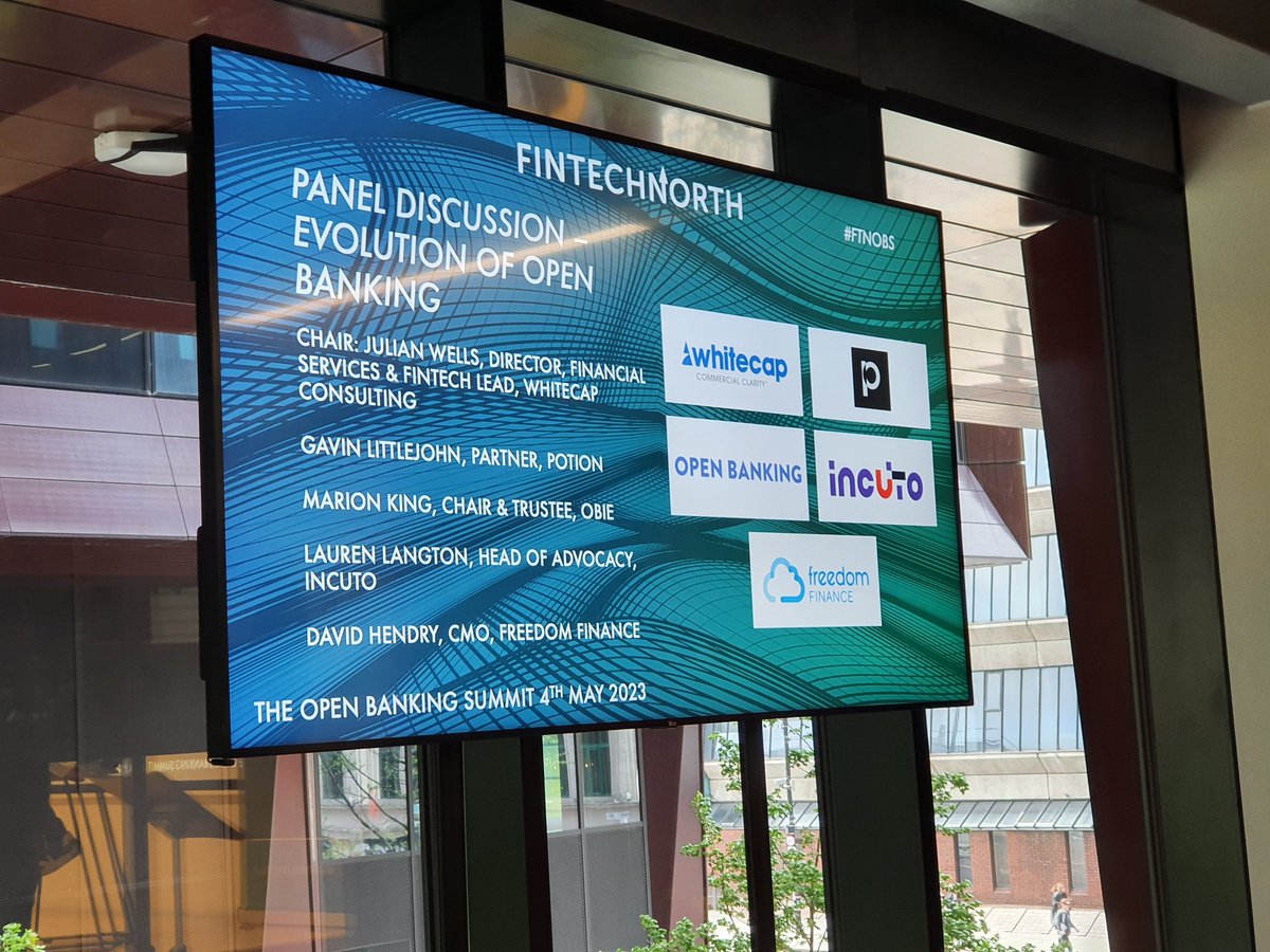 LHunterer's tweet photo. Panel - Evolution of Open Banking #fintechnorth #openbankingsummit #ftnobs https://t.co/UKUb7xFD5M