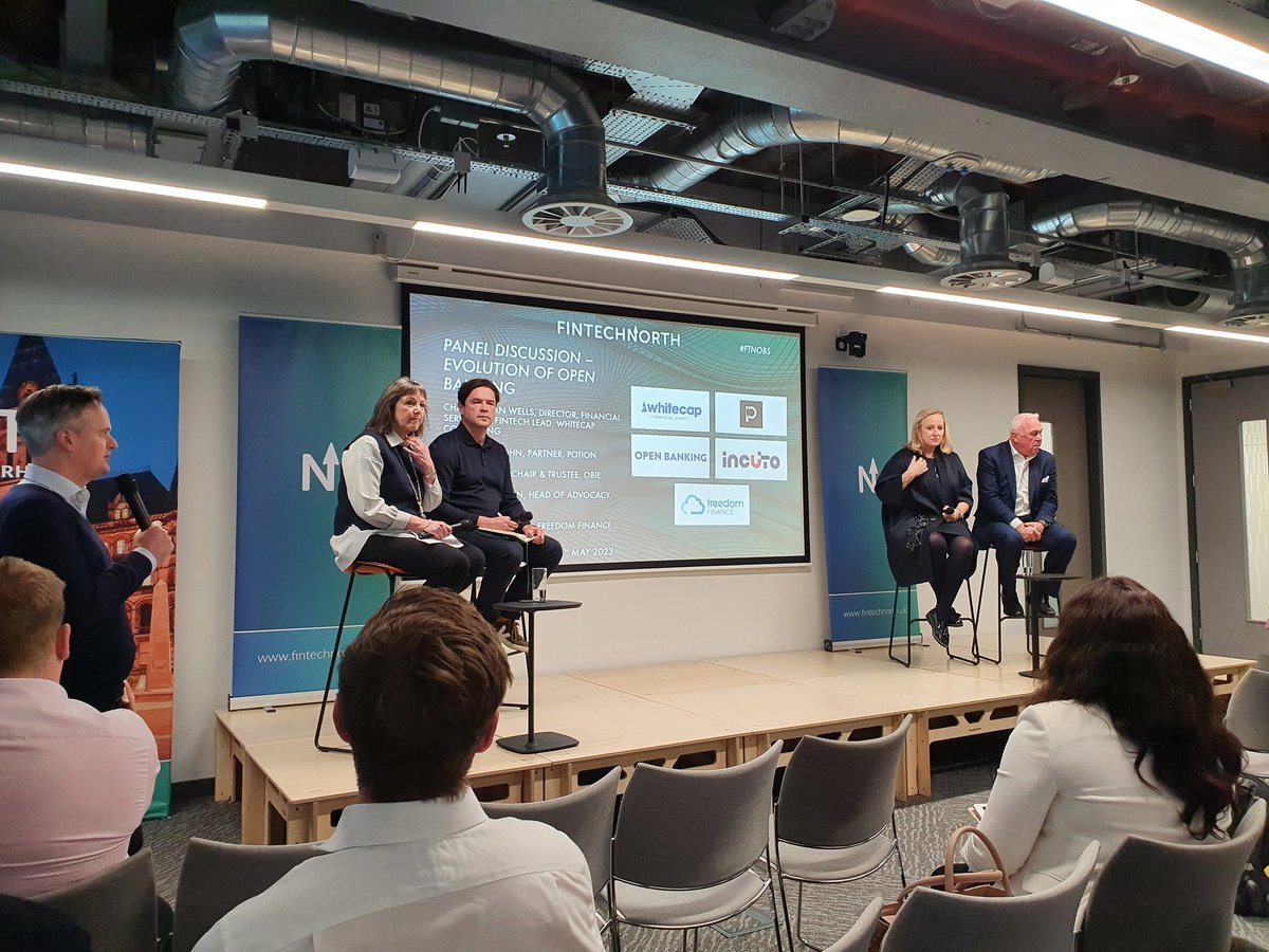 LHunterer's tweet photo. Panel - Evolution of Open Banking #fintechnorth #openbankingsummit #ftnobs https://t.co/UKUb7xFD5M