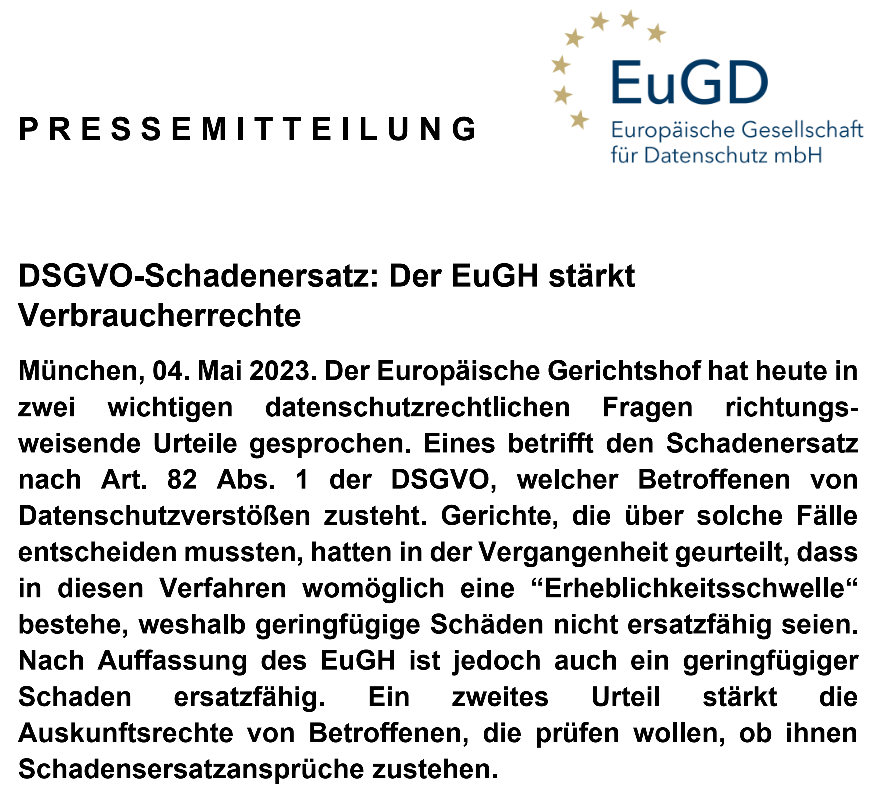 EuGD Europäische Gesellschaft für Datenschutz mbH tweet media