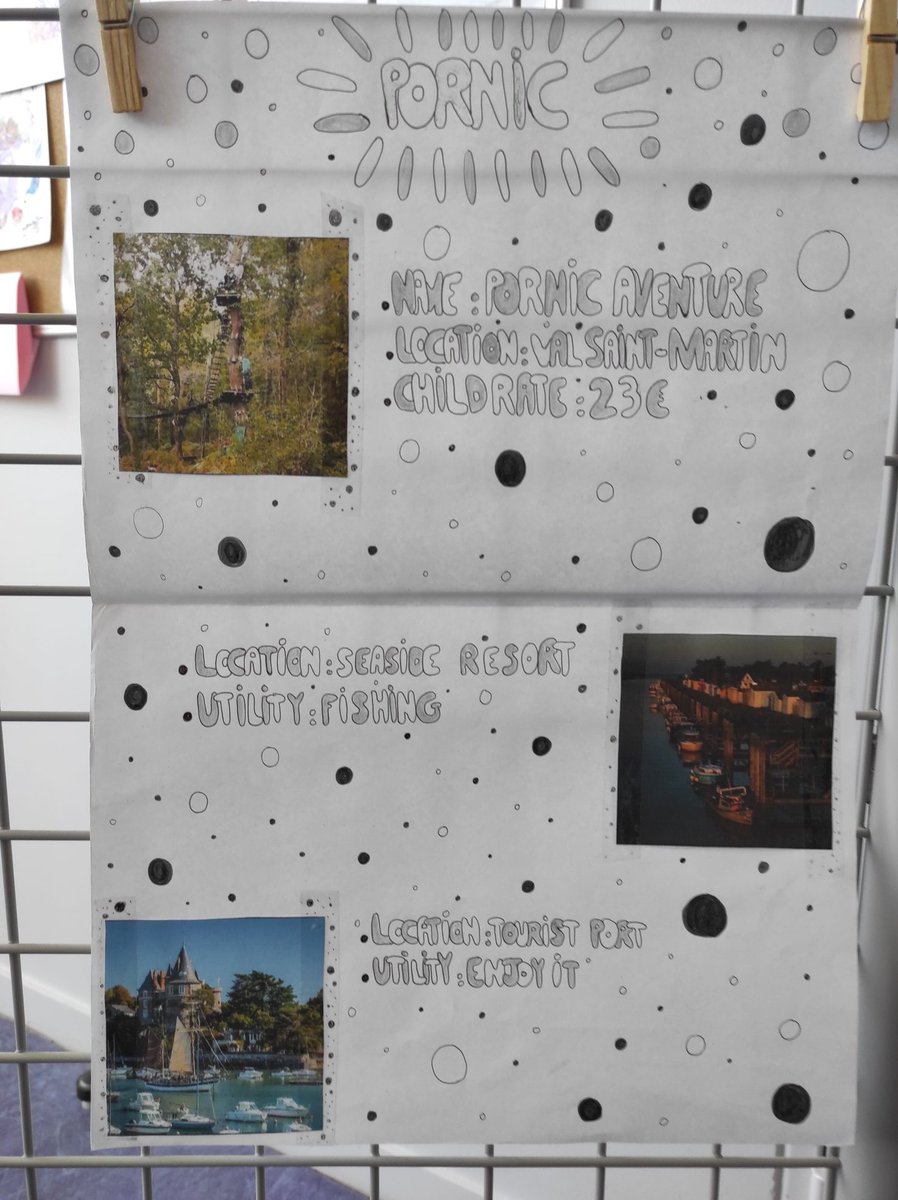 DamienEcu's tweet photo. Exposition sur les différentes formes de tourisme réalisée par les 4e (Le tourisme et ses espaces). Travail réalisé dans une langue étrangère dans le cadre de la semaine des langues au @clgannefrank https://t.co/HD0i1BkzGN