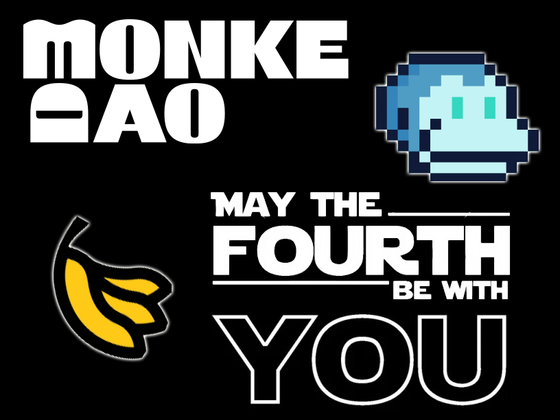 MonkeDAO's tweet photo. GM Monkes. May the Fourth be with You. 🪐 https://t.co/ExRnDxUshV