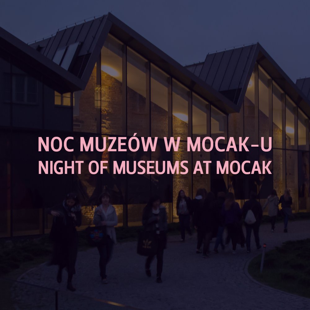 🌙NOC MUZEÓW 2023 w MOCAKU-u!
📍 19 maja, godz. 18-1

W planie m.in. set muzyczny techno, otwarte stanowisko graficzne, prezentacja o Kossakówce oraz kiermaszu publikacji MOCAK-u. 
Cały program 👇
pl.mocak.pl/noc-muzeow-202…

Zapraszamy!