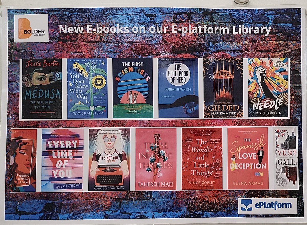 BolderLibrary's tweet image. Newly released #ebooks for our school! Students will love reading these! @eplatform #newbooks #secondaryschool #schoollibrary @bolderlondon #hounslowschool #diversereading