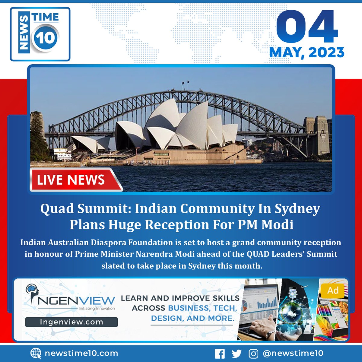newstime_10's tweet photo. Quad Summit: Indian Community In Sydney Plans Huge Reception For PM Modi
Read more: https://t.co/STxru6B7O8
#newstime10 #nt10 #livenews #news #quadsummit #indiancommunity #sydney #primeminister #Emodi #hugereception #quadleaders #australia https://t.co/NYI4OE74yk