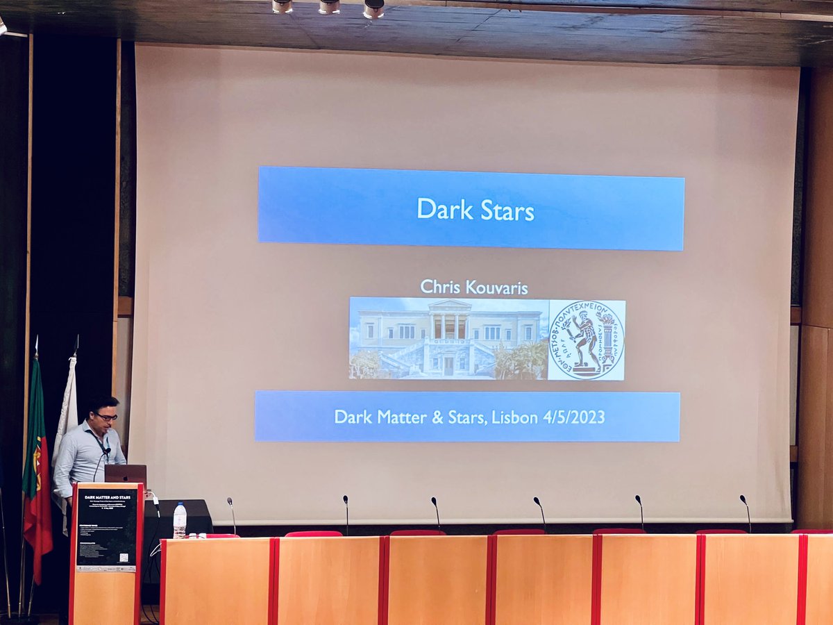 centra_ist's tweet photo. Second day of the #ICDMS2023! We started with illustrative lectures from Sanjay Reddy (@physicsuw) on neutron stars as #darkmatter laboratories in the #multimessenger era, Chris Kouvaris (@ntua) on dark #stars, and Chris Dessert (@nyuniversity) on stars as axion laboratories https://t.co/rzMTKaYfqi