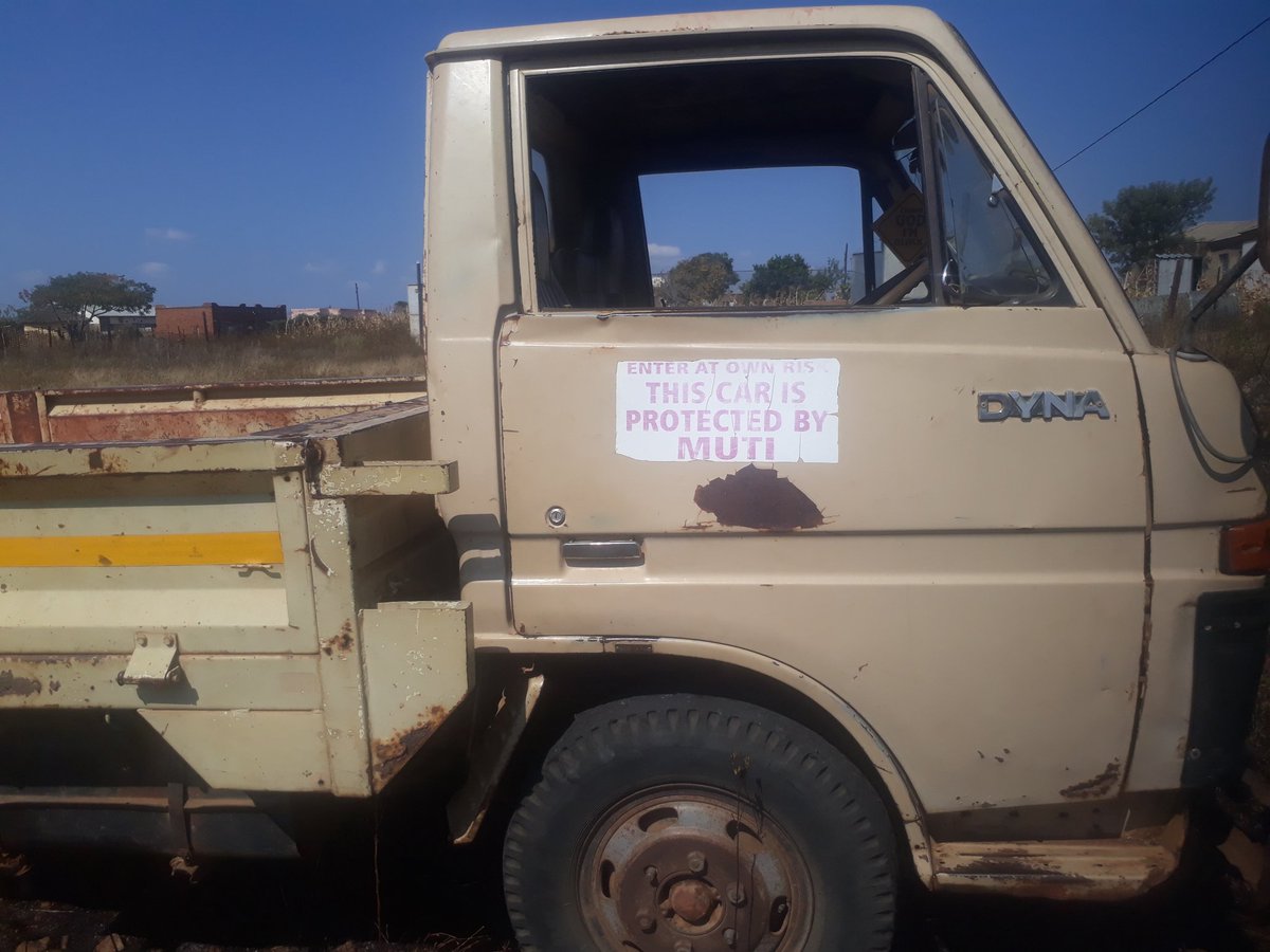 MadimetjaSammy's tweet photo. When the insurance company refuses to insure your vehicle but hopefully you have a strong sangoma on your side. https://t.co/A6CqQbEylg