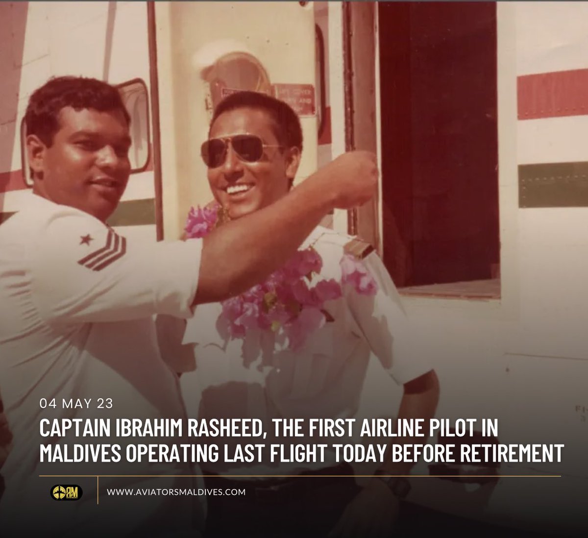 AviatorsMaldive's tweet photo. Captain Ibrahim Rasheed, The First Airline Pilot In Maldives Is Operating Last Flight Today Before Retirement. 

Read more: https://t.co/tOKoCV44em

Telegram Channel: https://t.co/KUkXqwLO2W https://t.co/Qbu8cWbSYk