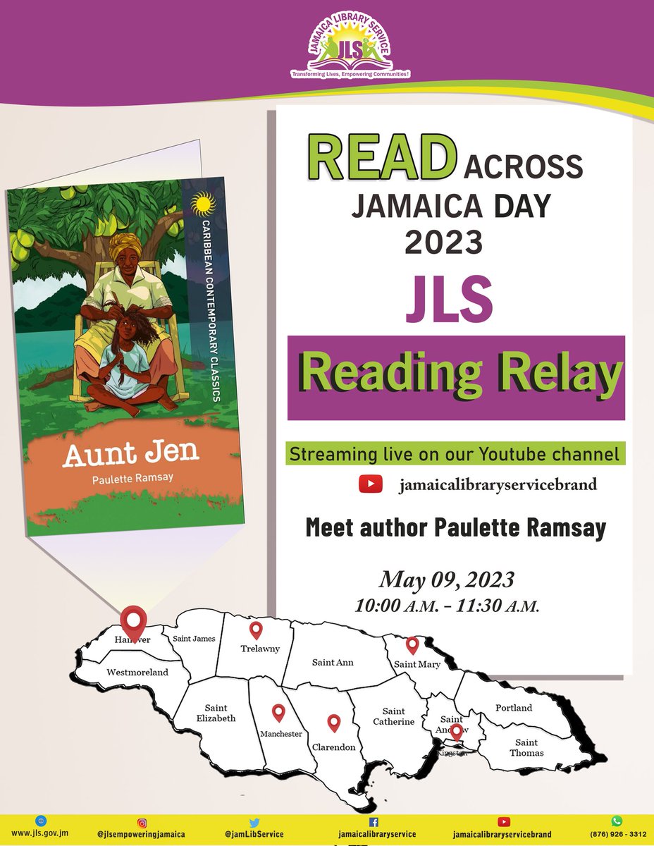 Join us on our Youtube channel on May 9, 2023 at 10:00 a.m. Save the date! #readacrossJamaica #readja