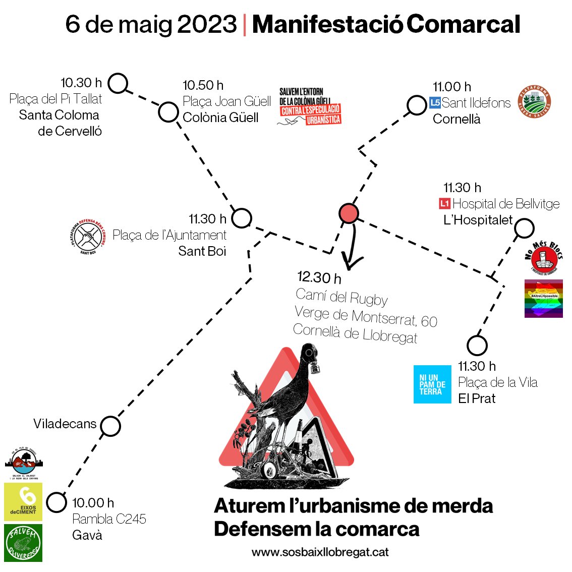 SOSBaixiLh's tweet photo. El nostre #premiAtila és per a la @sostAMB, per haver aprovat el @pdumetropolita i, amb aquest, la destrucció de connectors biològics i molts espais naturals i agrícoles del #BaixLlobregat i els #Vallesos 🏗💩⛔
#6M #AturemlUrbanismedeMerda #StopPDUM
https://t.co/PQRJLJfnYS https://t.co/MqGtJ0hJfA