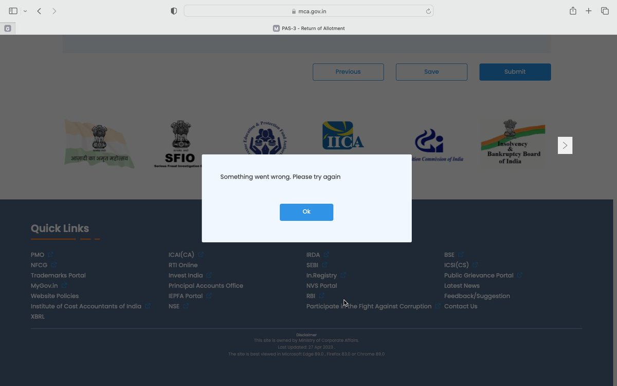 FCSJigarShah's tweet image. Dear @MCA21India 

We understand your team in background is working very hard to solve all the tickets but please understand and accept that there are issues persistent and Companies are suffering and paying additional fees till each issues are getting fixed manually.

#CSTwitter