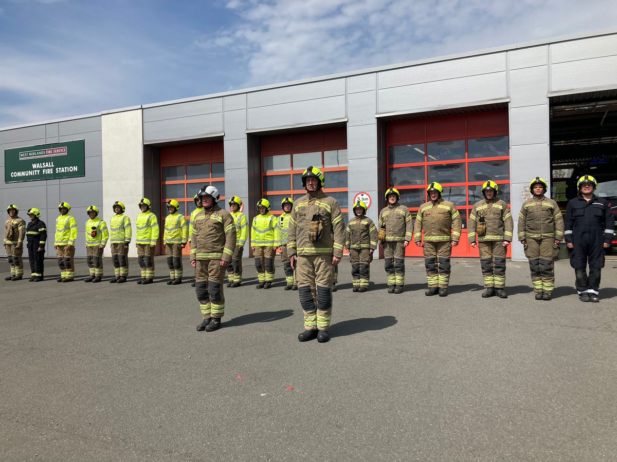 Trainees, Instructors along with Red Watch Walsall holding a Minutes silence on Firefighters Memorial Day
