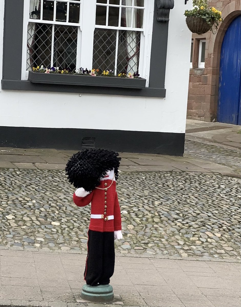 Coronation overload? Him and me both. From breezy #Brampton #Cumbria with thanks to our natty knitters.