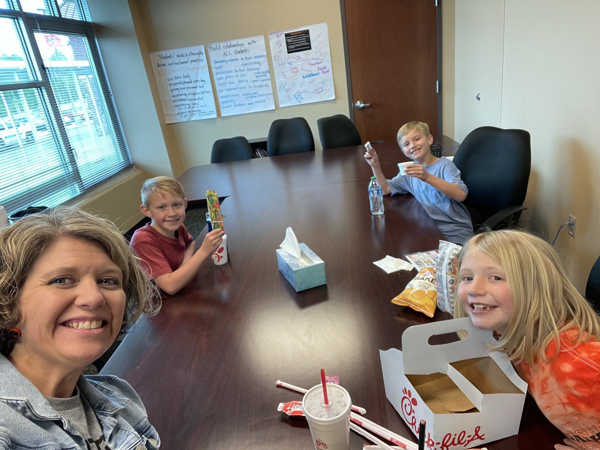 Congrats to these 3 tiger cubs for raising the most money in our goirnet popcorn fundraiser! They were treated to a Chick-fil-a lunch with Dr. Byrd. #PRESpride