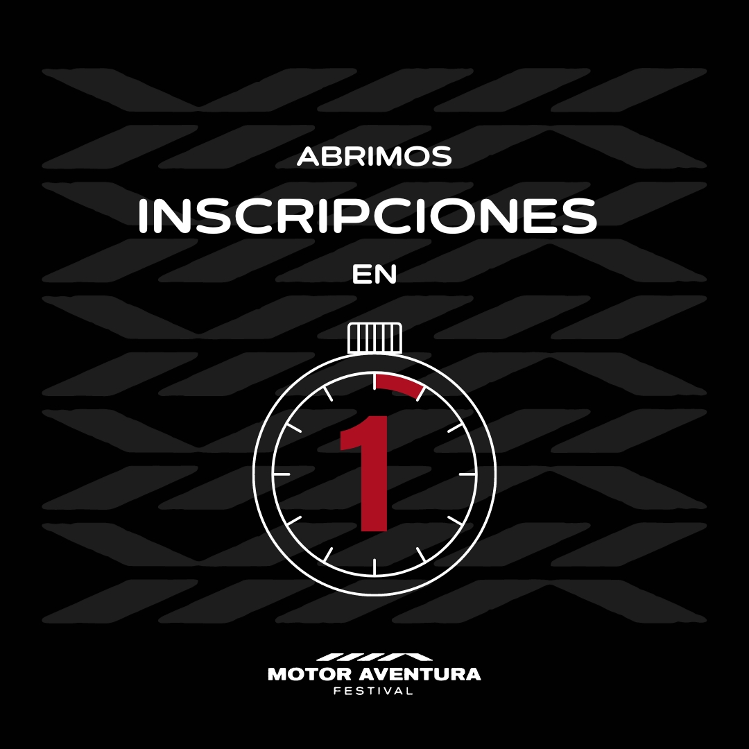 ¡La cuenta regresiva está acabando! Sólo queda un día para que abramos las inscripciones de Motor Aventura 2023. 

¡Mañana abrimos inscripciones, no te quedes fuera!

#MA #MotorAventura #MA23 #MasiaPelarda #Feria #Festival #Motor #OffRoad