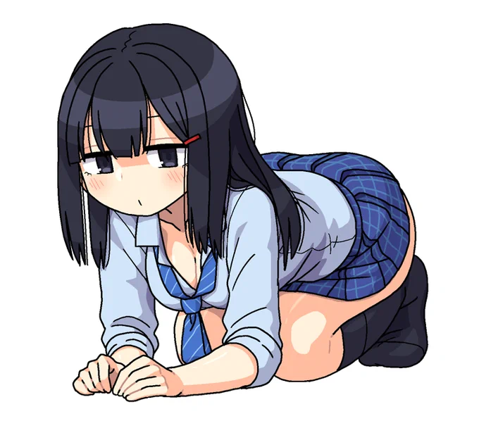 胸元がゆるいJK #イラスト #女子高生
