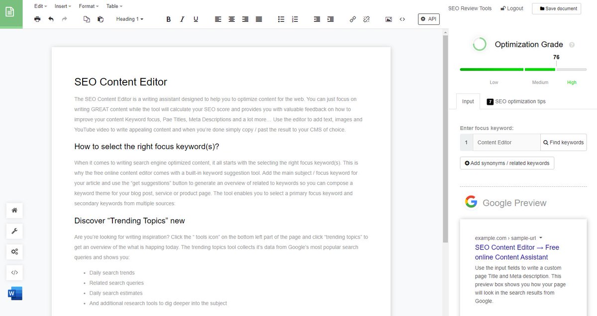 SEOReviewTools's tweet image. I&apos;ve just updated the integrated ChatGPT content generator to GPT-4. 
 
This means you can provide more input, expect higher accuracy and improved content quality.

Start generating SEO optimized content with AI ➝ seoreviewtools.com/content-analys… 
 
#ai #content #chatgpt4