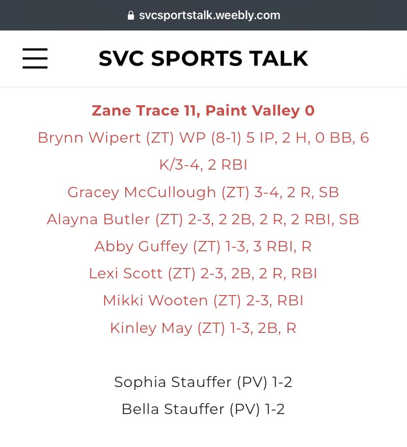 Zane Trace High School Softball🥎 (@zanetracehssb) on Twitter photo 