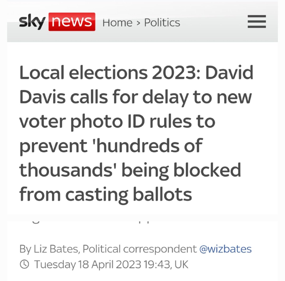 Today is probably the most undemocratic election in the UK since women got the right to vote....

And even the TORIES F***ING KNOW IT!!  They did this intentionally.
#LocalElections2023