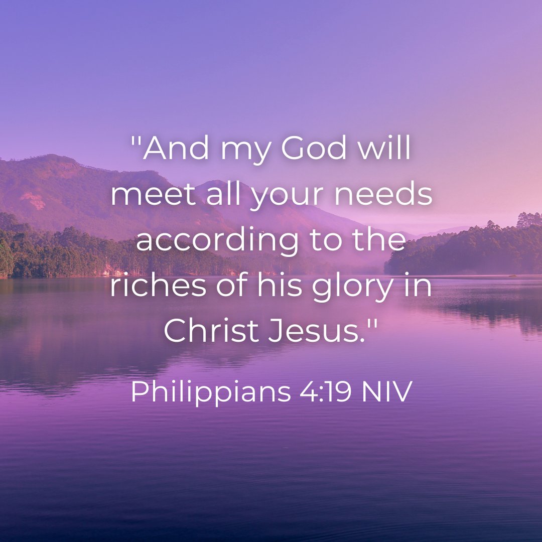 eternalwalluk's tweet photo. "And my God will meet all your needs according to the riches of his glory in Christ Jesus" -Phillipians 4:19 NIV

Do you have an answered prayer where God has met your needs? 

Head to our website to share your answered prayer and help us #MakeHopeVisible

#Scripture #Psalms https://t.co/cB2NfDCsKt