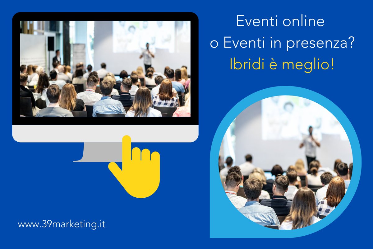 39webmarketing's tweet photo. Perchè scegliere di organizzare un evento online o un evento in presenza? Valutiamo bene i pro e i contro. Buona lettura del nuovo articolo di @39webmarketing 
👉🏻 https://t.co/UjnoMxxybx
#marketing #presentazioni #eventi #online #convegni https://t.co/L3lUOHzkQg