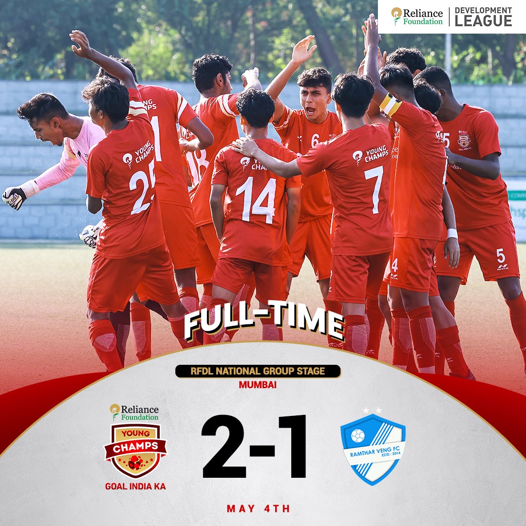 RFYoungChamps's tweet image. Another game, another big win for our #YoungChamps in the #RFDevelopmentLeague 🤩

A gritty performance secured a 2-1 win against Ramthar Veng in our final group stage game this morning! 💪

#RFYC | #WeCare | #YoungChamps | #IndianFootball | #Football | #RFDL | @RFYouthSports