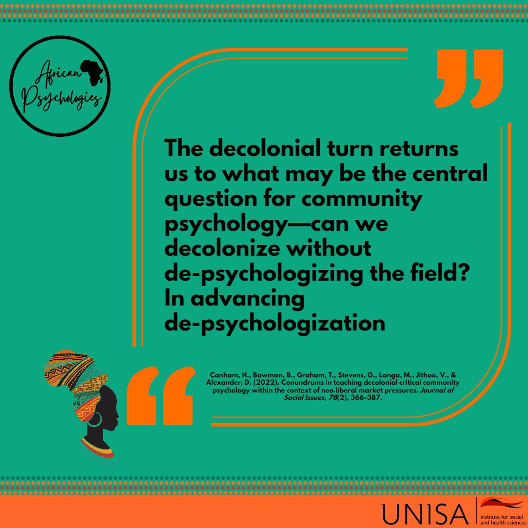 centringafrica's tweet photo. Special Issue: Decolonial Approaches to the Psychological Study of Social Issues
#DecolonialWork #DecolonisingPsychology #ReadsuraEditorialCollective #Installment2 #decolonialityasanissueforpsychologicalstudy
Articles on this special Issue available here:
https://t.co/4ei2ZzcsGi https://t.co/dipBV9kO0s
