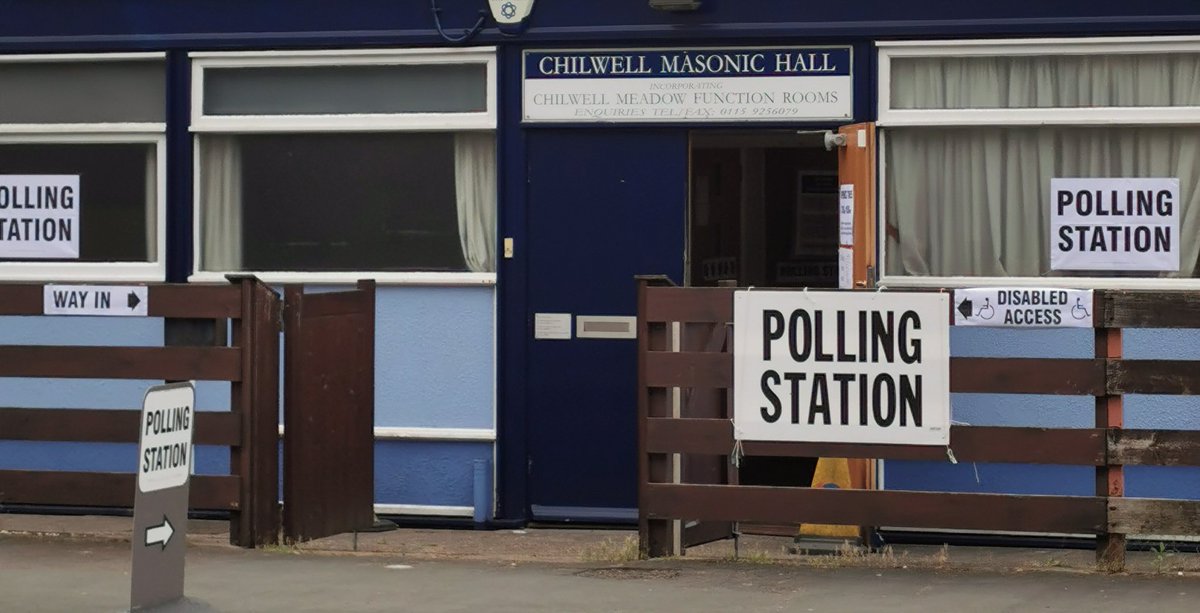 Democratic right exercised on the way to work @Emilymatters #votingrights #VoterID The polling station is in the Masonic Hall!