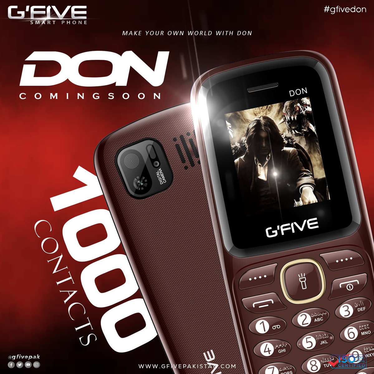 gfivepak's tweet photo. Get Connected 24/7 with your family & friends, G'five #don saved upto 1000 Contacts with 3000mAh Mega Battery and much more!!
For more updates, stay tuned with us.
#Don #GFive #comingsoon #mobilephone #GFIVEMOBILE #Featurephone #GFIVESMARTPHONE https://t.co/9Nvq4Cje5L