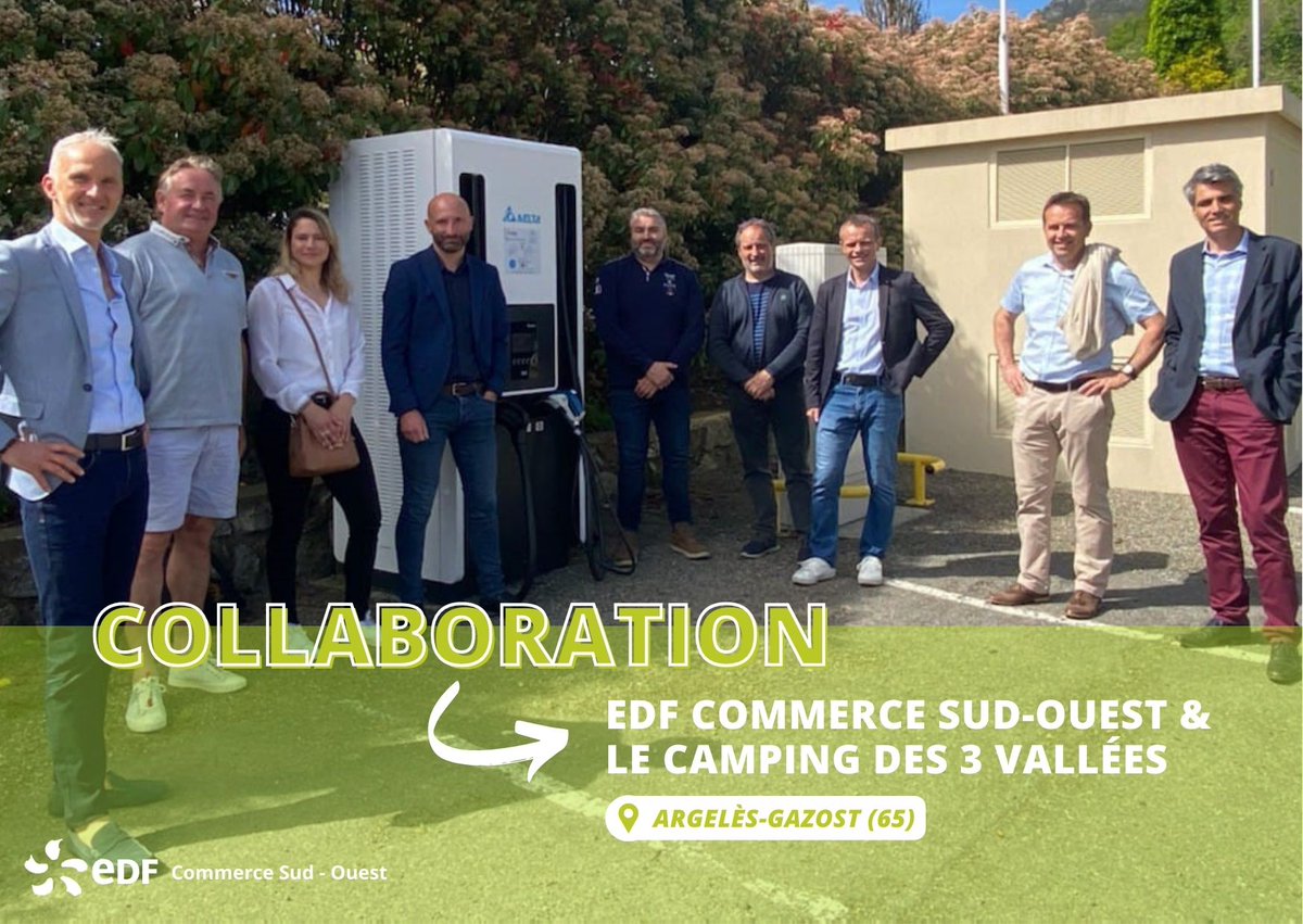 Ol_Roland's tweet photo. Le Camping a fait appel à EDF pour la mise en place de :

👉 10 bornes de recharge de 🚗 électriques
👉 une centrale photovoltaïque dont 85% de la production est consommée sur place
👉 l'adaptation de l’installation 🔌 avec un poste HTA pour permettre ces nouveaux usages https://t.co/ps2O5187f6