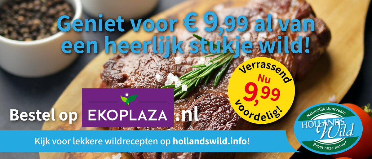 Wist je dat onze Hertenbiefstuk voordeliger is dan de tegenhangers uit de vleesindustrie?
Voor €9,99 kun je al genieten van een heerlijk stukje wild! Dat is niet alleen goed tegen verspilling, maar ook nog eens goed voor je portemonnee!