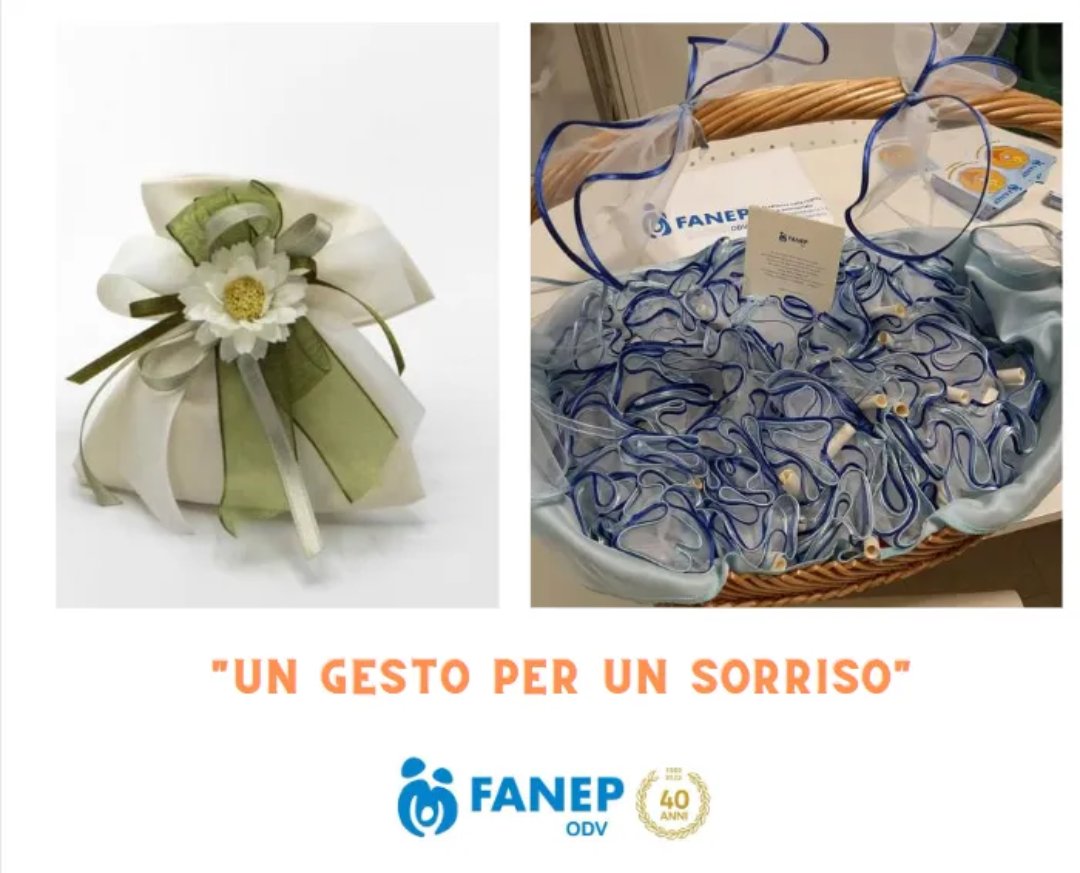 Festeggia le tue occasioni speciali con un gesto d'amore e di solidarietà scegliendo le nostre bomboniere solidali.
#fanep #comunione #primacomunione #battesimo #ricorrenze #matrimonio