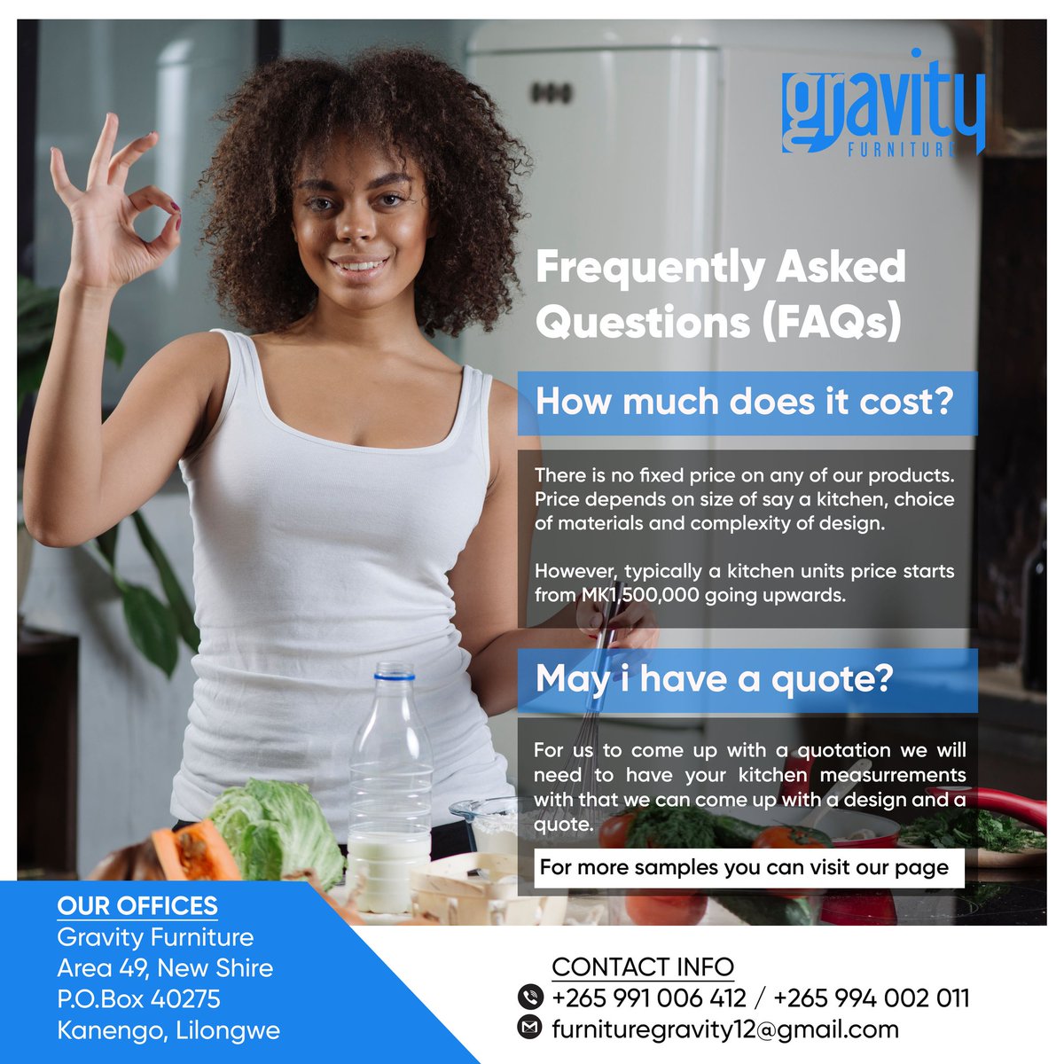 gravity_mw's tweet photo. Did you know, these are the answers to the 
Frequently Asked Questions (FAQs)??

 If you have more questions don't hesitate contact us on :

0994002011

#gravityfurniture #kitchen #frequentlyaskedquestions #fypシ https://t.co/qx0zSnprRY